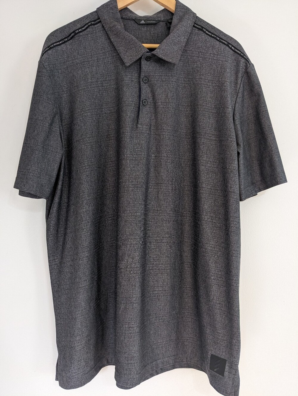Adidas Polo Shirt Adicross Mens XL Short Sleeve Gray Collared Athletic Logo Golf